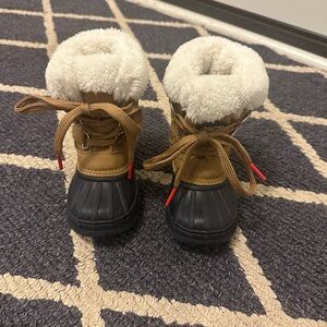 Kids Brown and Navy Nautica Winter Boots